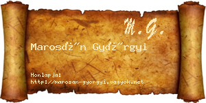 Marosán Györgyi névjegykártya