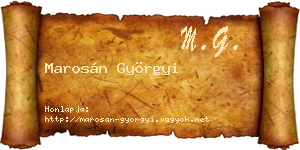 Marosán Györgyi névjegykártya